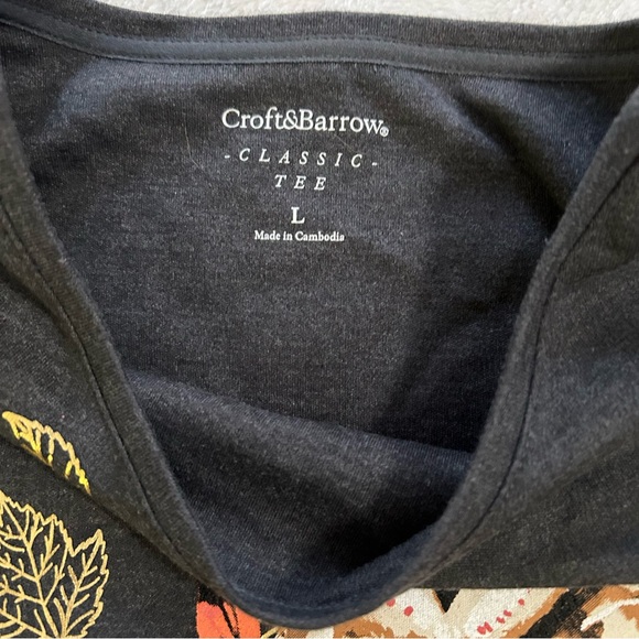 Croft & Barrow Dark Gray Owl Long Sleeve Tee - Picture 3 of 8